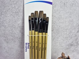Pack 6 pinceles mango dorado BOLONG 